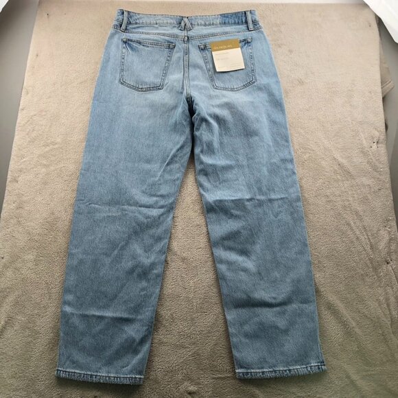 NWT Goldie Blues Women's Legacy Straight Jeans Size 16 Blue Denim Mid-Rise Slit - Picture 16 of 16